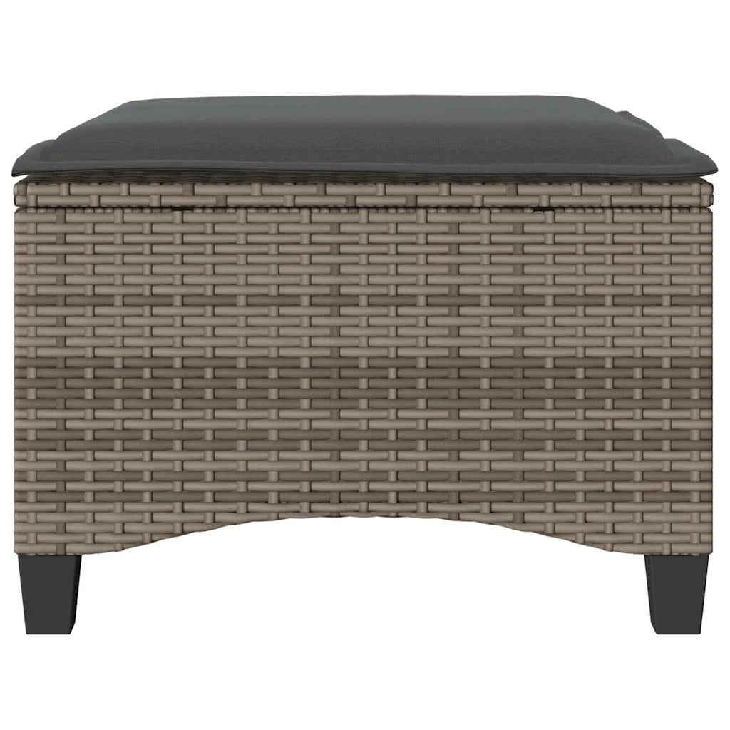 Sgabelli Giardino con Cuscini 2 pz Grigio 55x55x36cm Polyrattan 4108248