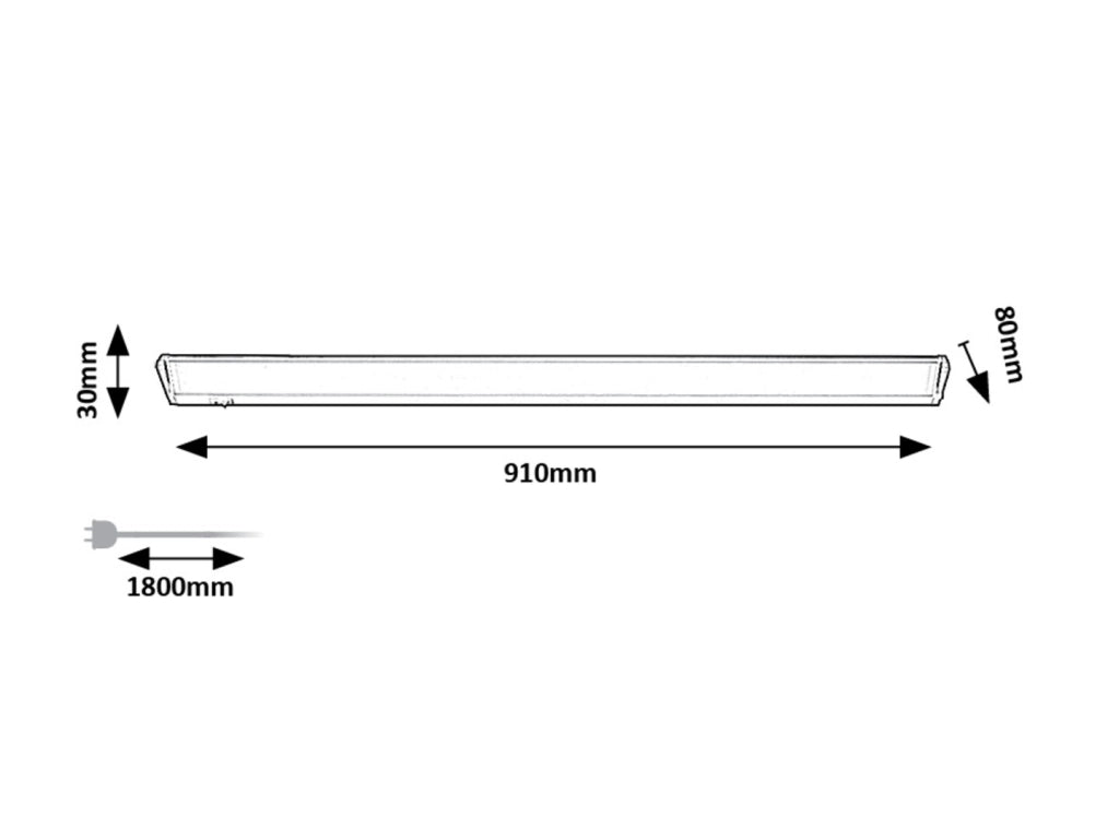 Lampada sottopensile LED 91cm bianca 15W 4000K switch Rabalux