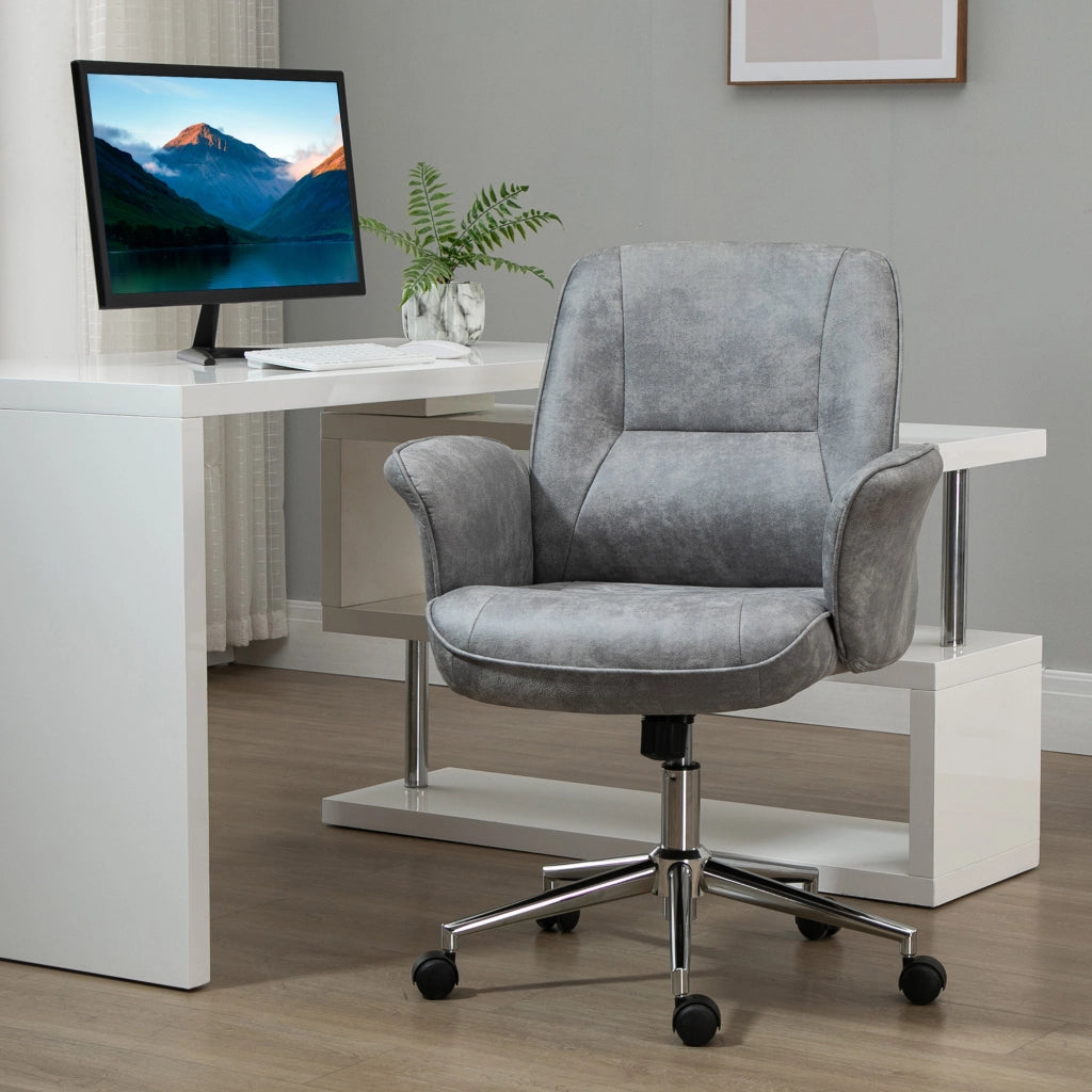 Sedia da Ufficio Ergonomica ¨C Xylo ¨C Microfibra Grigio Chiaro, Altezza Regolabile 92-102cm