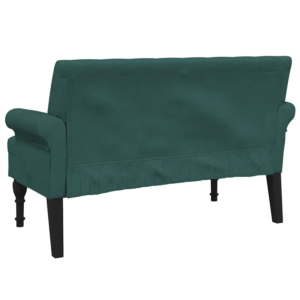 Panca con Schienale-Divano Sedia Verde Scuro 120x62x75,5 cm in Tessuto