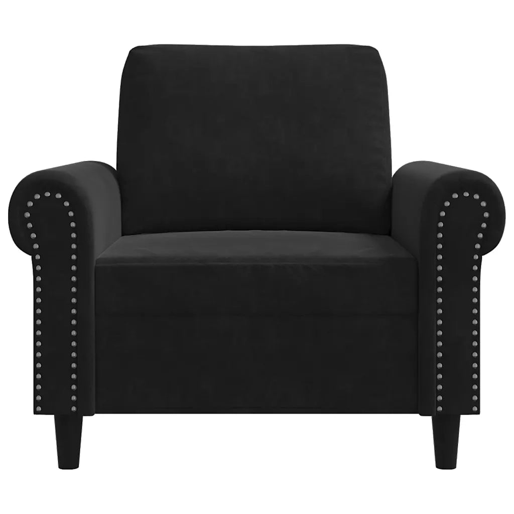 Poltrona Nero 60 cm Velluto 359514