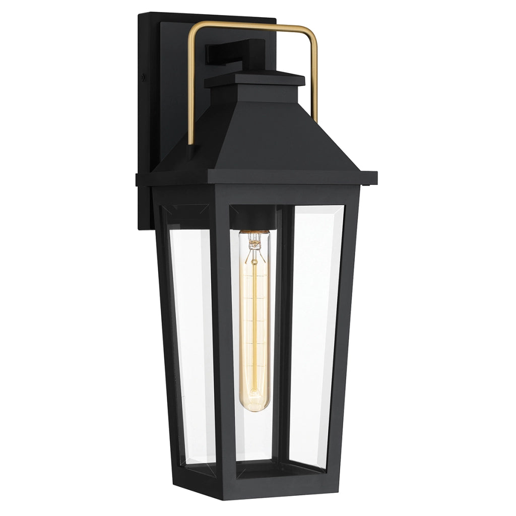 Applique esterna lanterna classica nera ottone E27 40W IP44