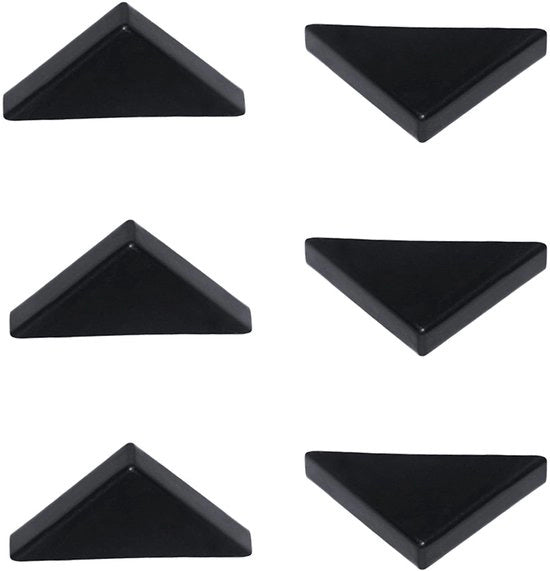 Protezioni angolari 6mm - Nero - 20 pezzi - PE plastica - Forma triangolare - Protezione angoli vivi - Protezione angoli