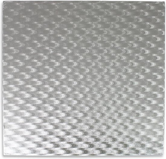Tavolo Quadrato per Torta - 43 cm - 11 mm spesso - Argento.