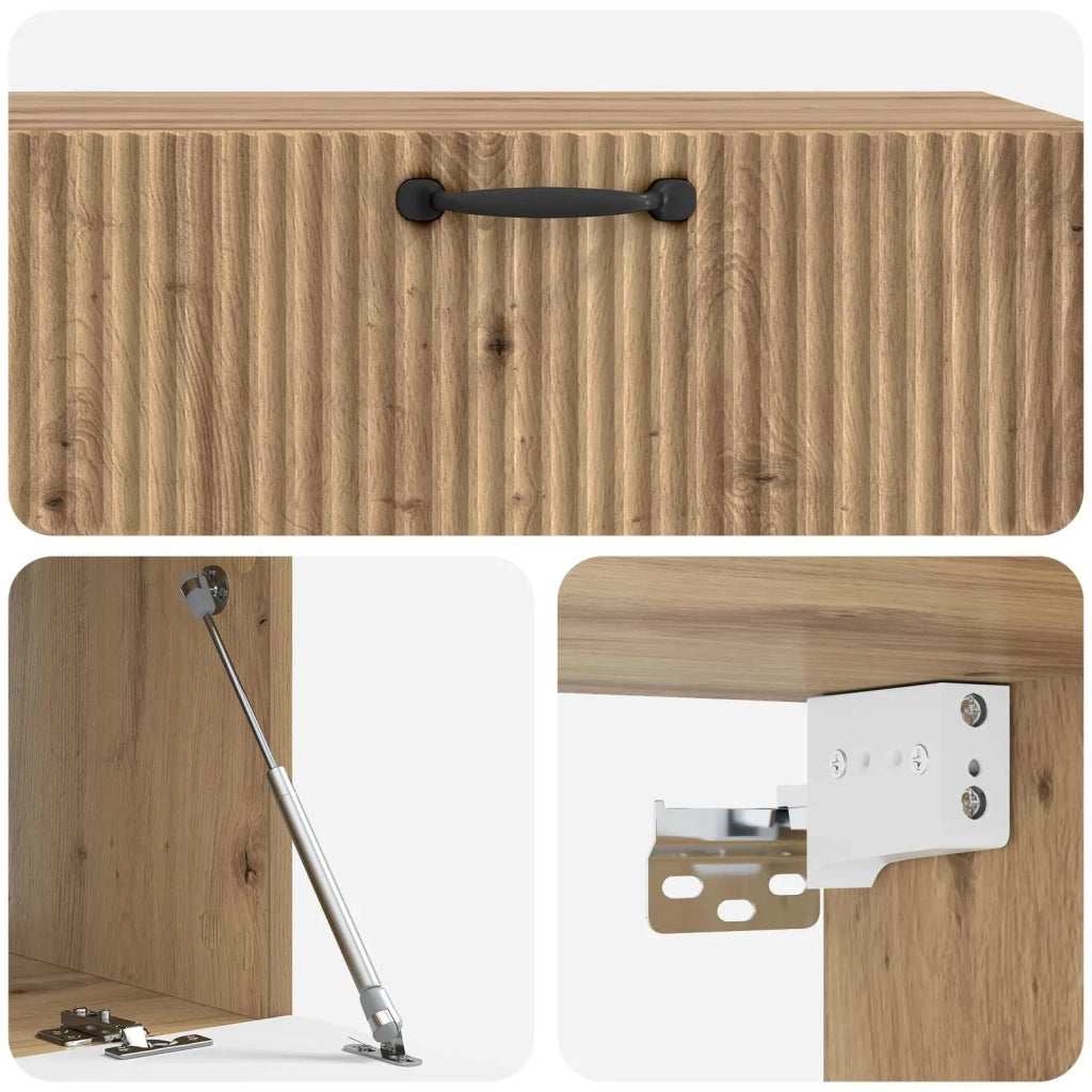 Mobile Porta TV da Muro-Credenza per TV sospesa Rovere Artigianale 98 x 41 x 30 cm 611177