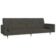Divano letto | Sof¨¤ letto | Letto singolo a 2 Posti con 2 Cuscini Grigio Scuro in Velluto