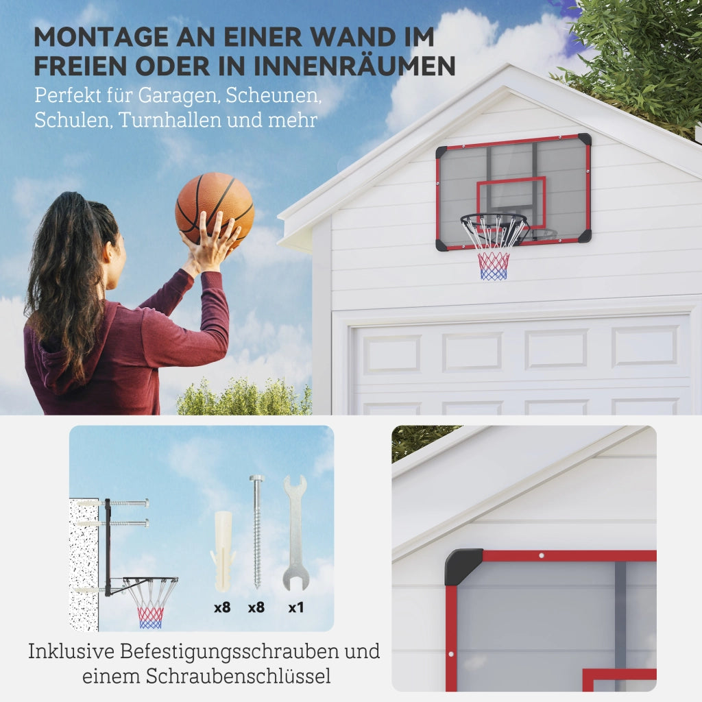 Canestro da Basket da Muro ¨C zephmum ¨C Nero 113x61x73 cm