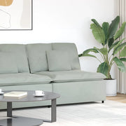 Modulo Centrale Divano Modulare con Cuscini Grigio Chiaro 100cm 805047
