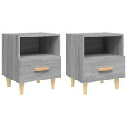Set di 2 Comodini | Armadio da Notte | Mobiletto da notte Grigio Sonoma 40x35x47 cm