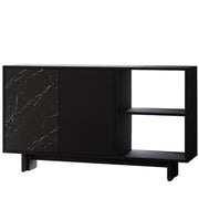 Credenza in legno "Ravello" - 140 x 35 x 80 cm - Nero