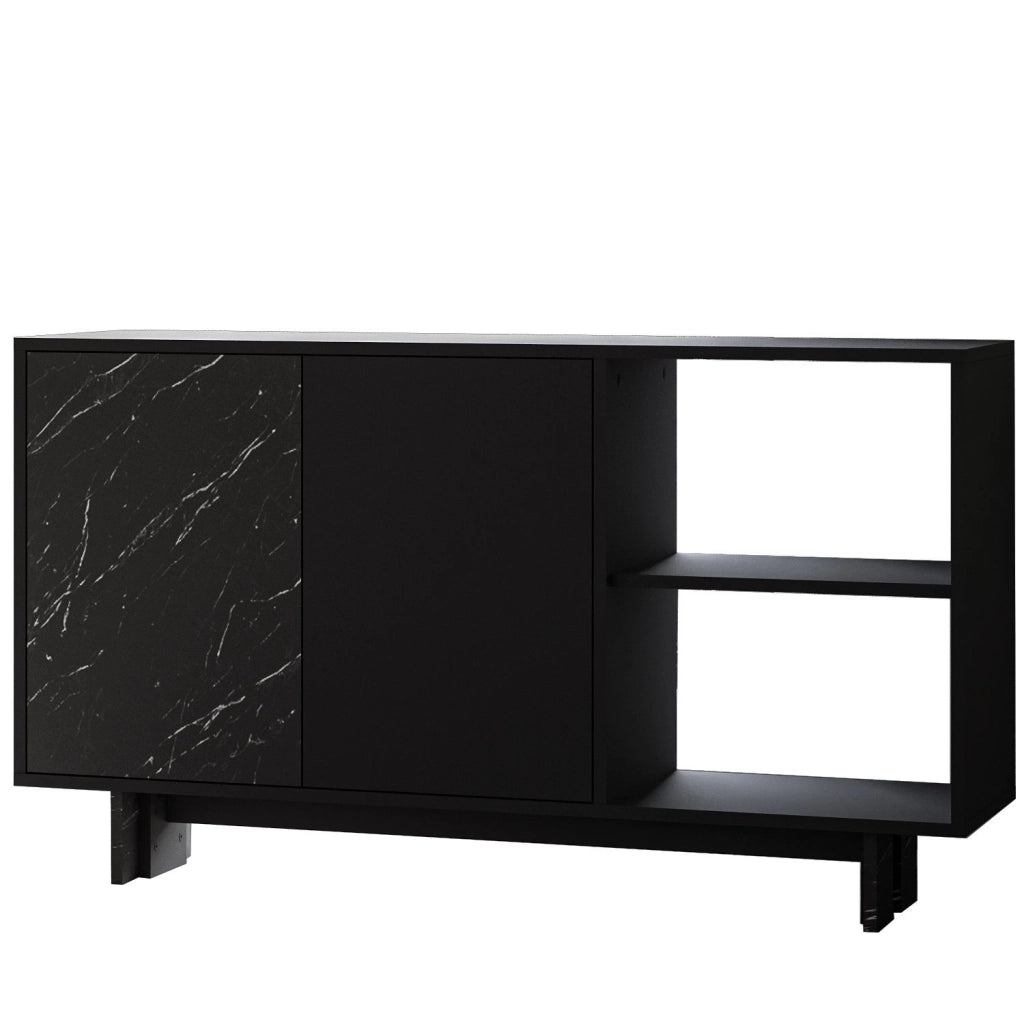 Credenza in legno "Ravello" - 140 x 35 x 80 cm - Nero