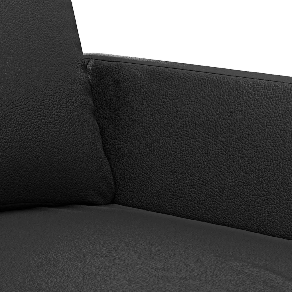 Divano a 2 Posti-Sofa 2 Posti Nero 120 cm in Similpelle 812669