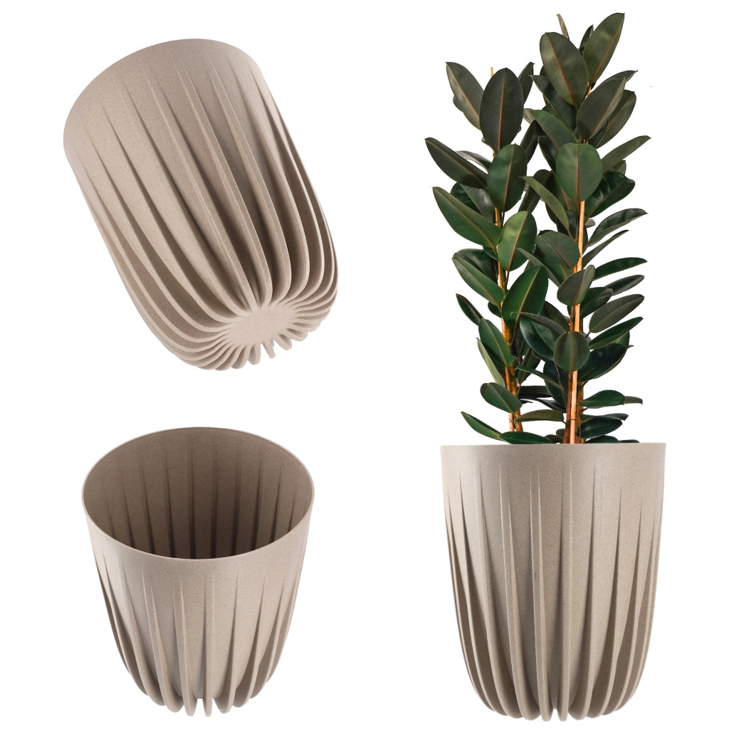 Vaso da fiori KADAX con inserto 14,5x17 cm, rotondo, con coperchio in plastica.