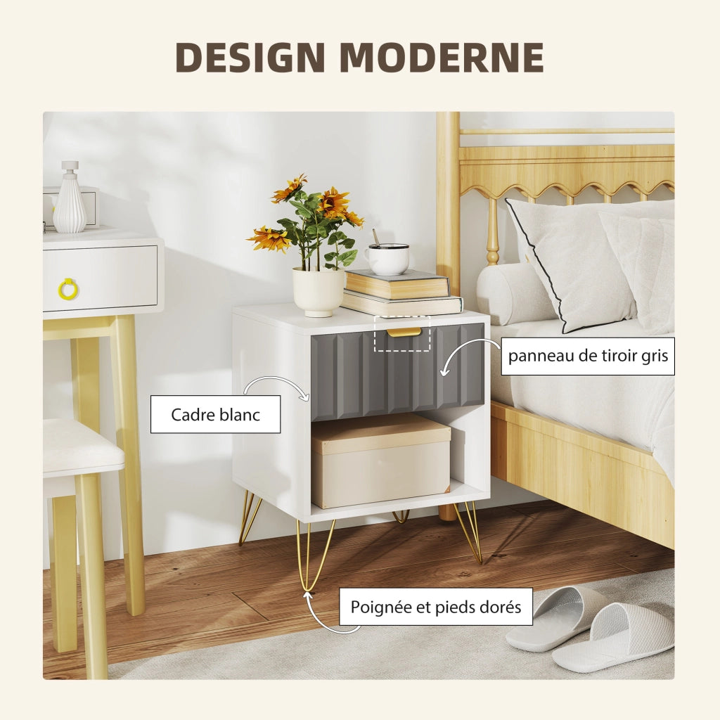 Comodino ¨C zephmum ¨C bianco 45x40x55