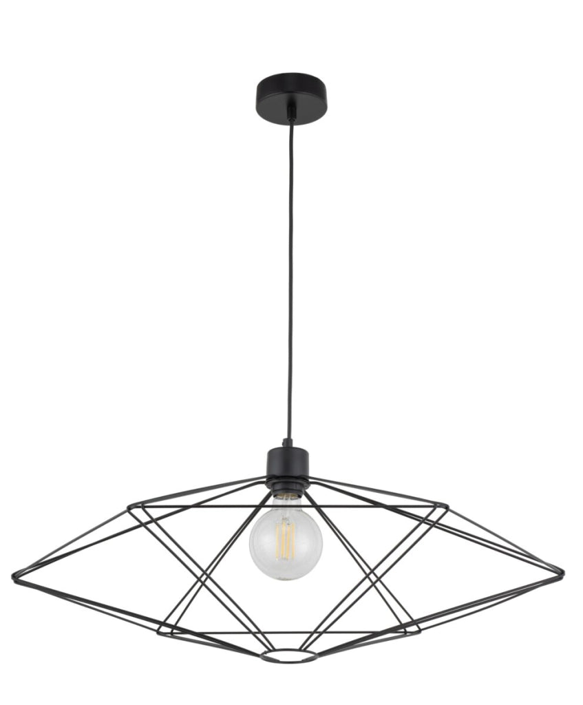 Lampada a sospensione nera industriale 73 cm Vario E27 Sigma