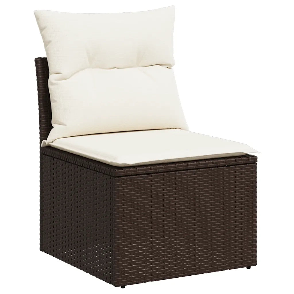 Set Divani da Giardino 9pz con Cuscini Marrone in Polyrattan 3268673