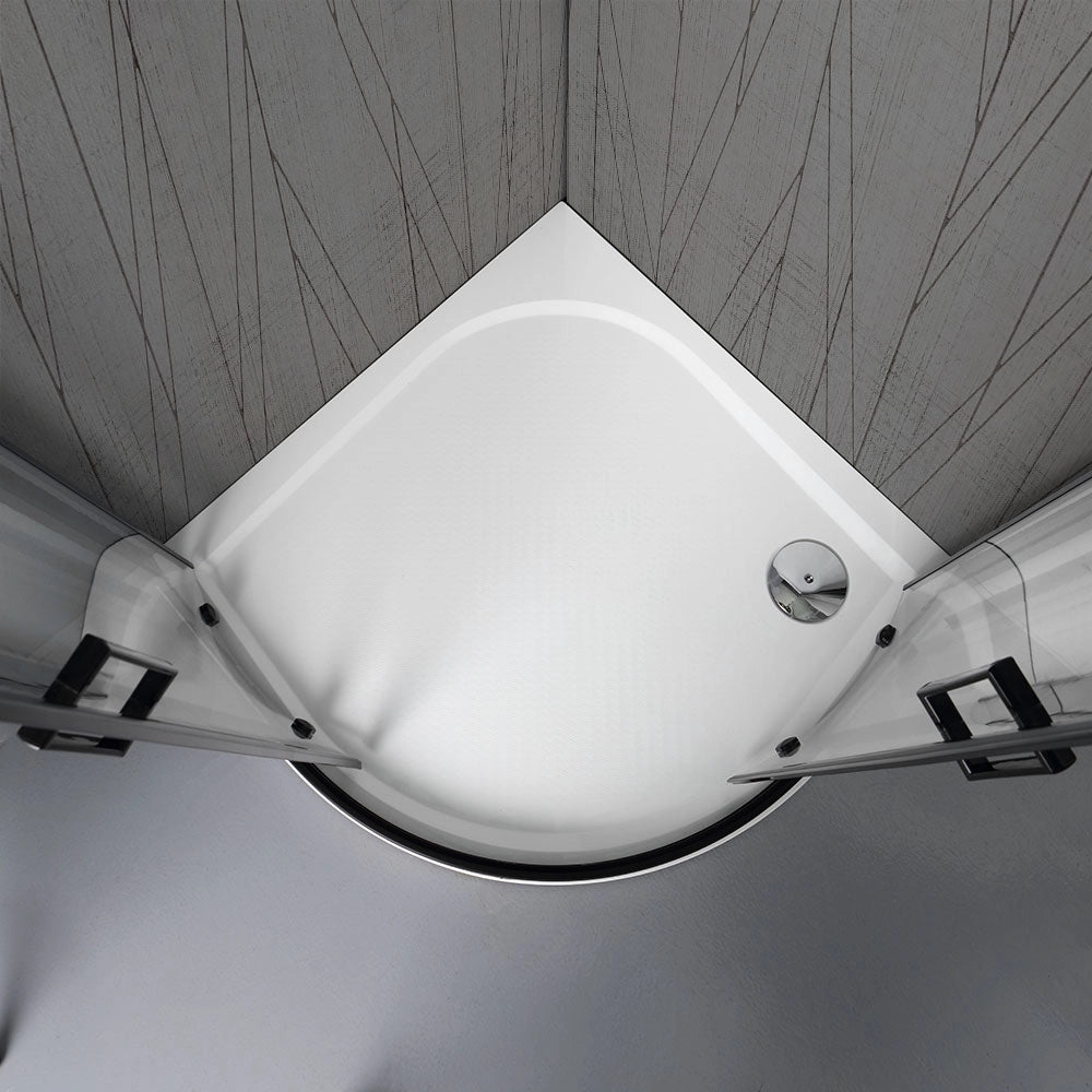 Box doccia semicircolare 80x80 cm cristallo trasparente e profilo nero opaco