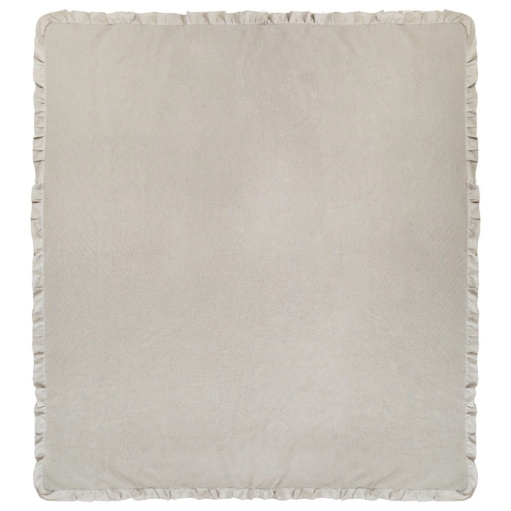 Copriletto in cotone tortora 220 x 200 cm con balza decorativa Camera da letto
