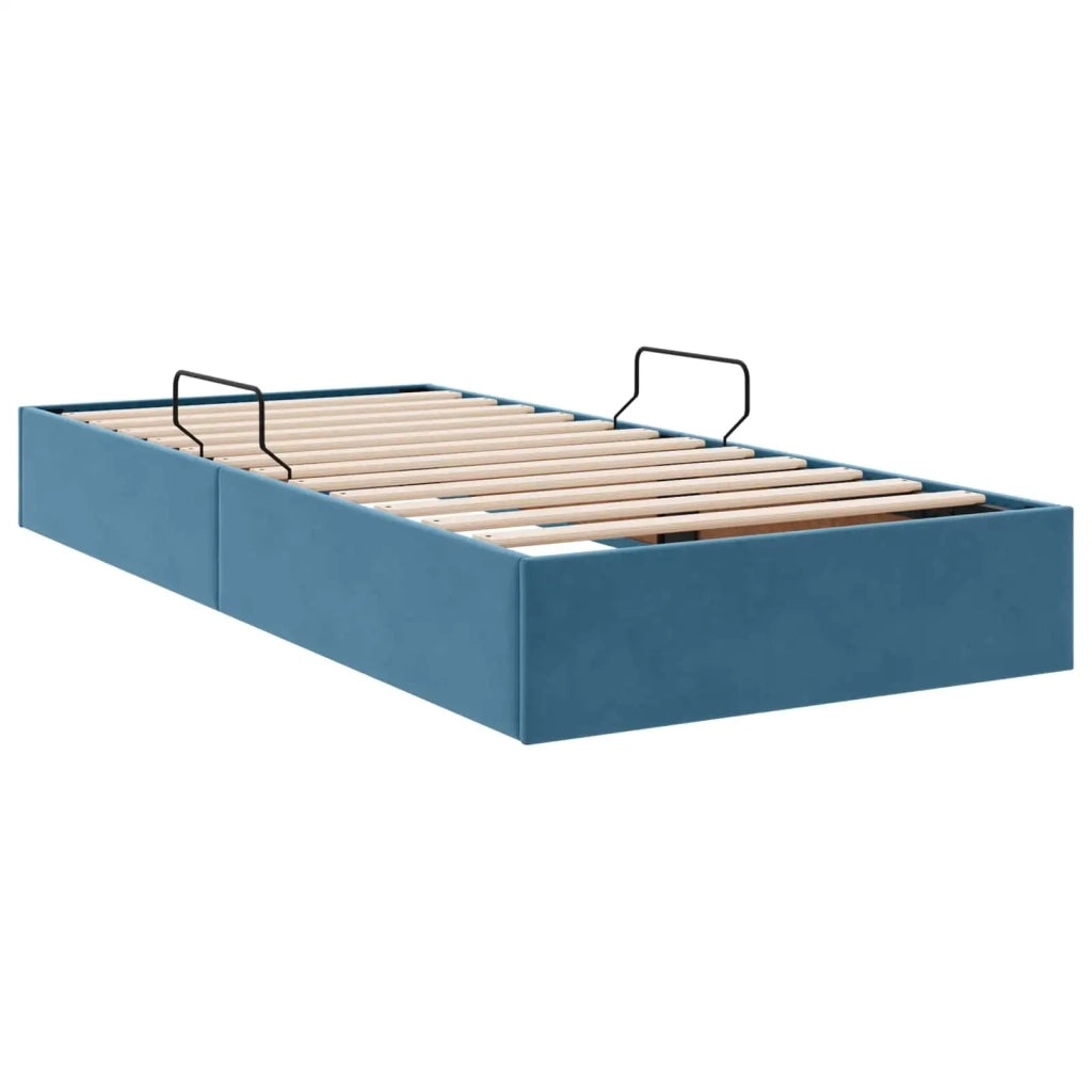 Letto ottomano con archiviazione Blu Scuro 100 x 200 cm Velluto 3442866