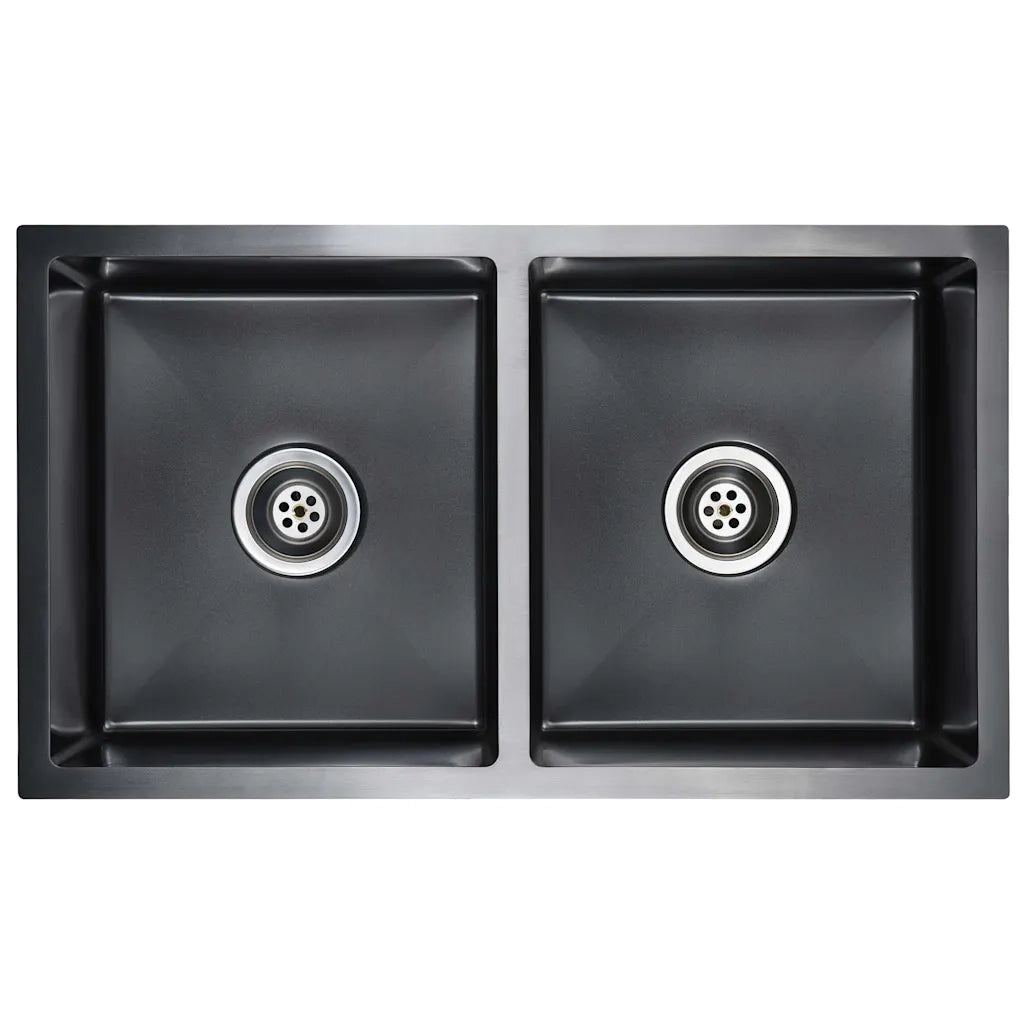 Lavello da Cucina Lavorato a Mano Nero in Acciaio Inox CFW7697290