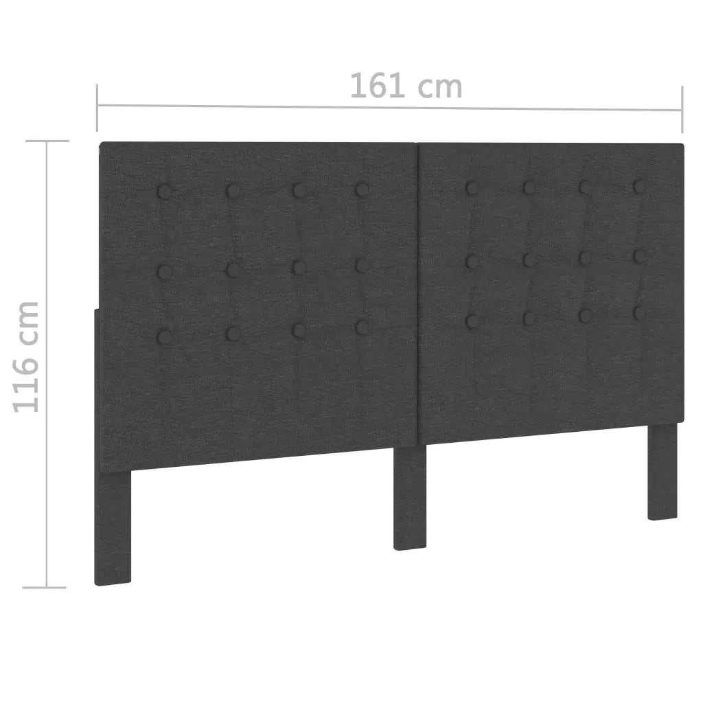 Testiera Letto Trapuntata Grigio Scuro in Tessuto 160x200 cm 287473