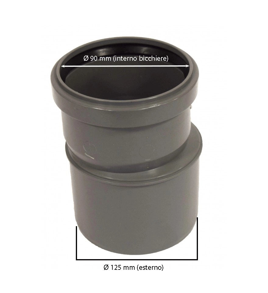 Raccordo di passaggio pvc-pp : Diametro - 90/125