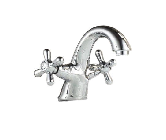Rubinetto lavabo vintage maniglie a stella cromato