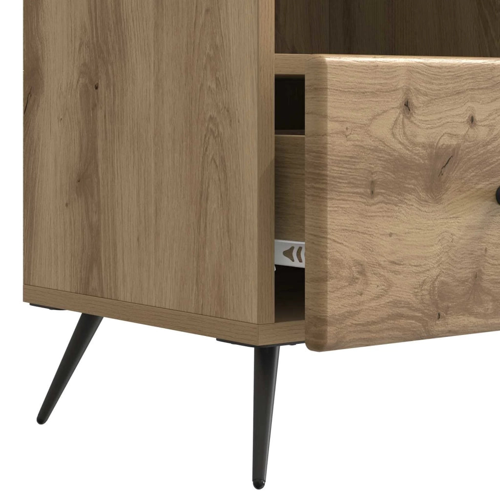Mobile TV con cassetto-Credenza per TV Rovere Artigianale 102 x 34,5 x 50 cm 618721