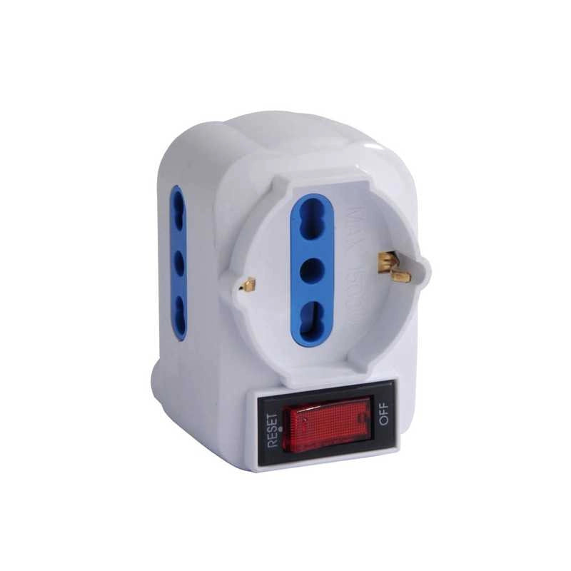Adattatore Triplo Schuko Int Bianco Syntesy 08832