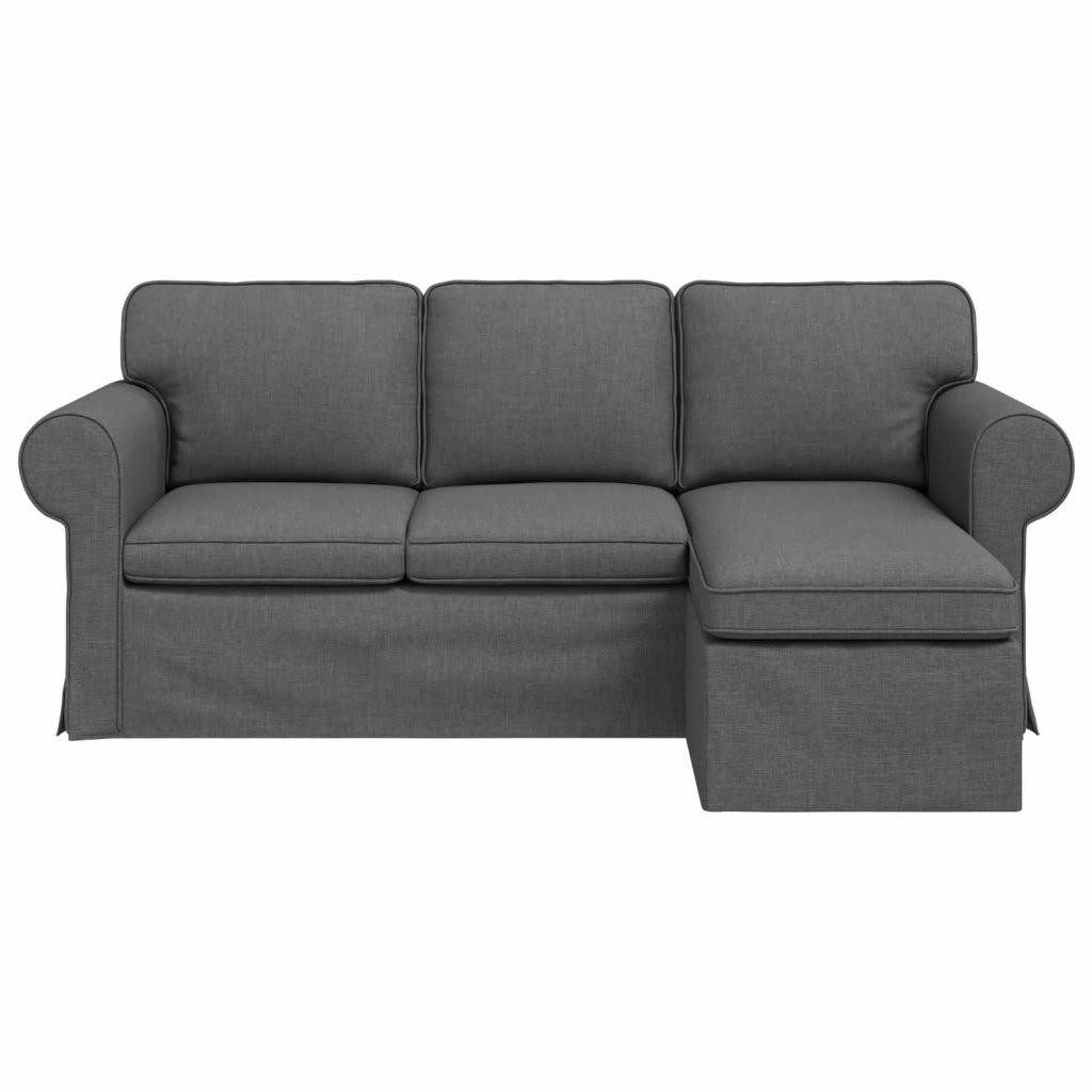 Divano Grigio scuro 215 x 138 x 80 cm Tessuto