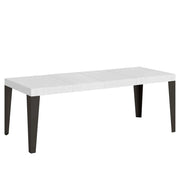Tavolo allungabile 90x160/420 cm Flaris Premium bianco frassino telaio Antracite