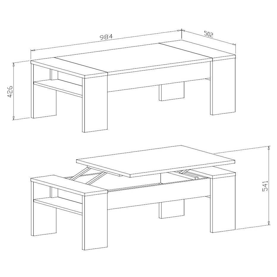 TAVOLO BASSO ANDREA 100X50XH42,5CM OLMO