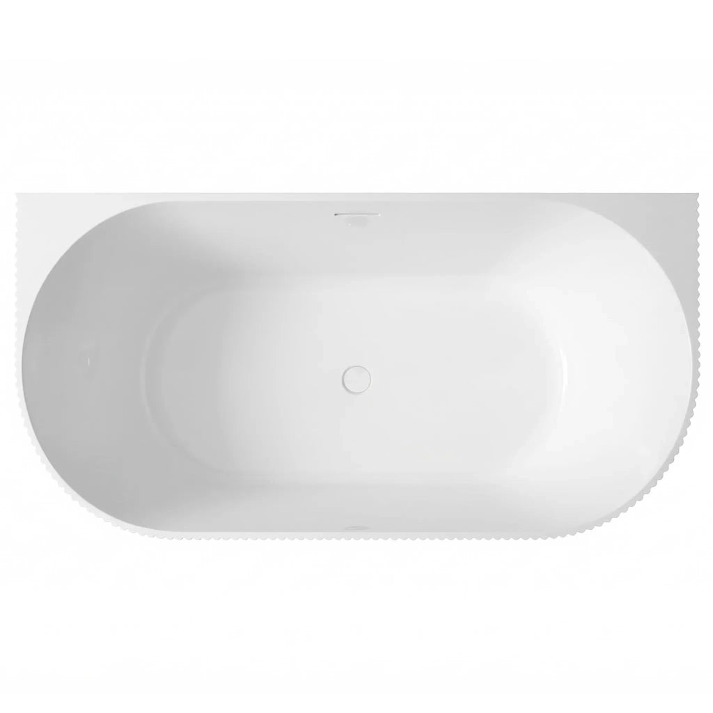 Vasca Bagno A Parete Veneta 170cm Copritappo nero