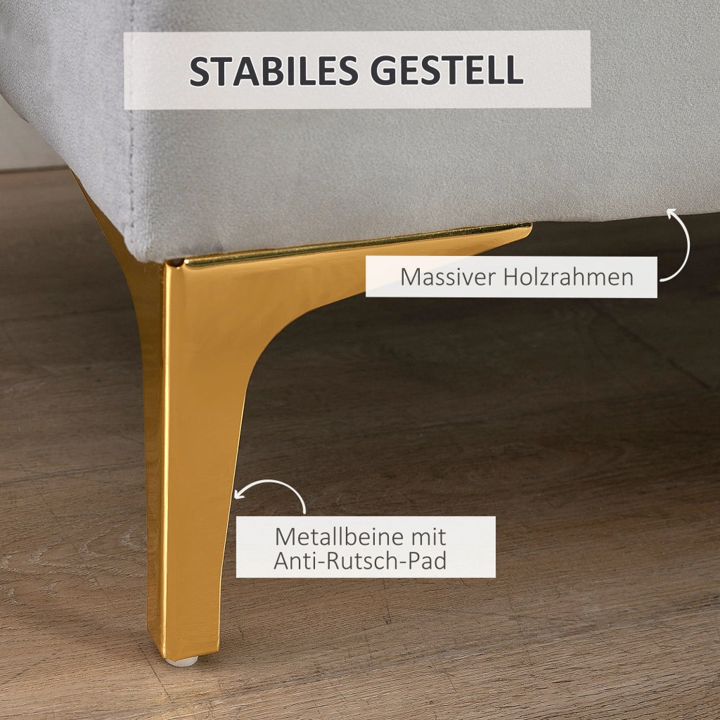 Letto contenitore imbottito in velluto ¨C Minimal ¨C grigio chiaro