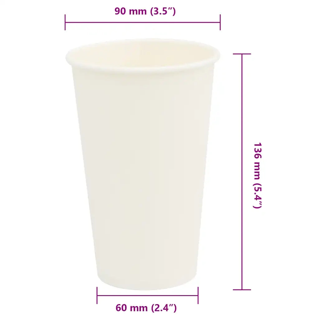 Bicchieri da Caffè in Carta 1000 pz 16oz 400ml Bianco 4102793