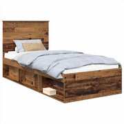 Letto singolo | Letto per adulti | Struttura del letto Legno vecchio 75 x 190 cm Pino massello