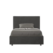 Letto una piazza e mezza senza rete imbottito 120x200 microfibra grigio Mika