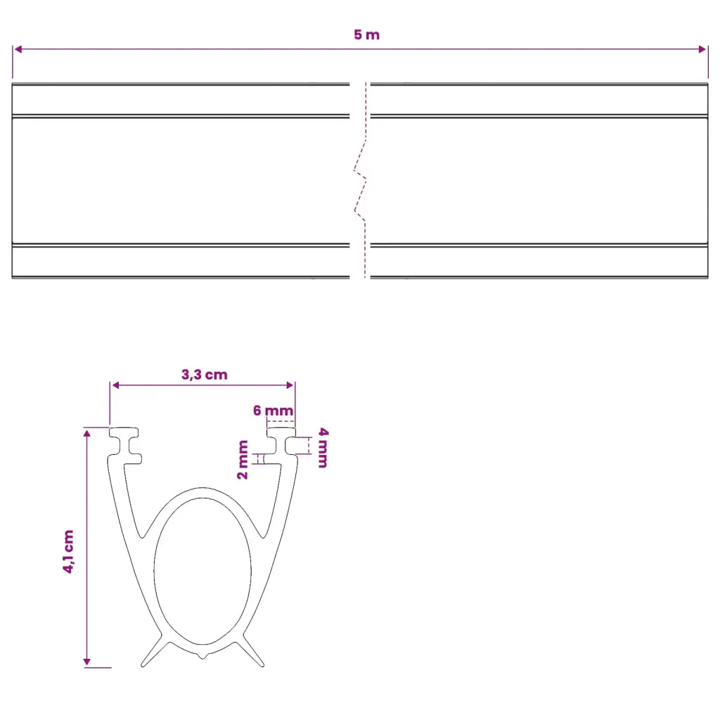 Sigillo Porta Garage Nero 41 x 33 mm 5 m PVC 42038297