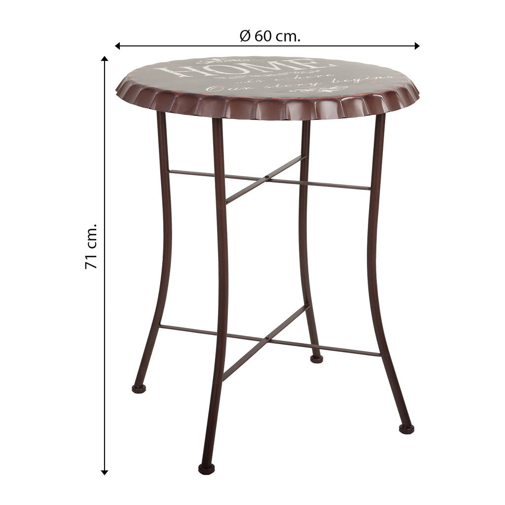 Tavolo rotondo in metallo nero d60x71h cm