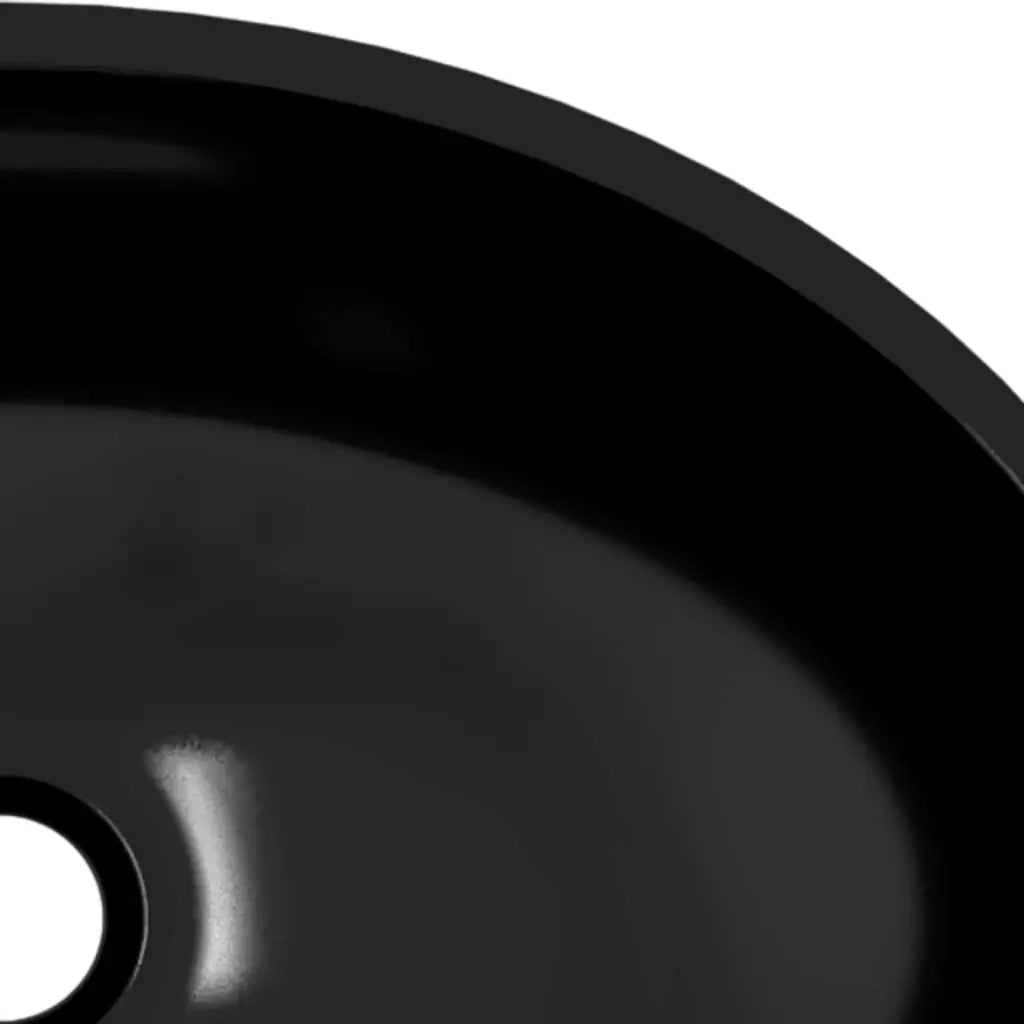 Lavandino in Vetro-Lavabo 50x37x14 cm Nero