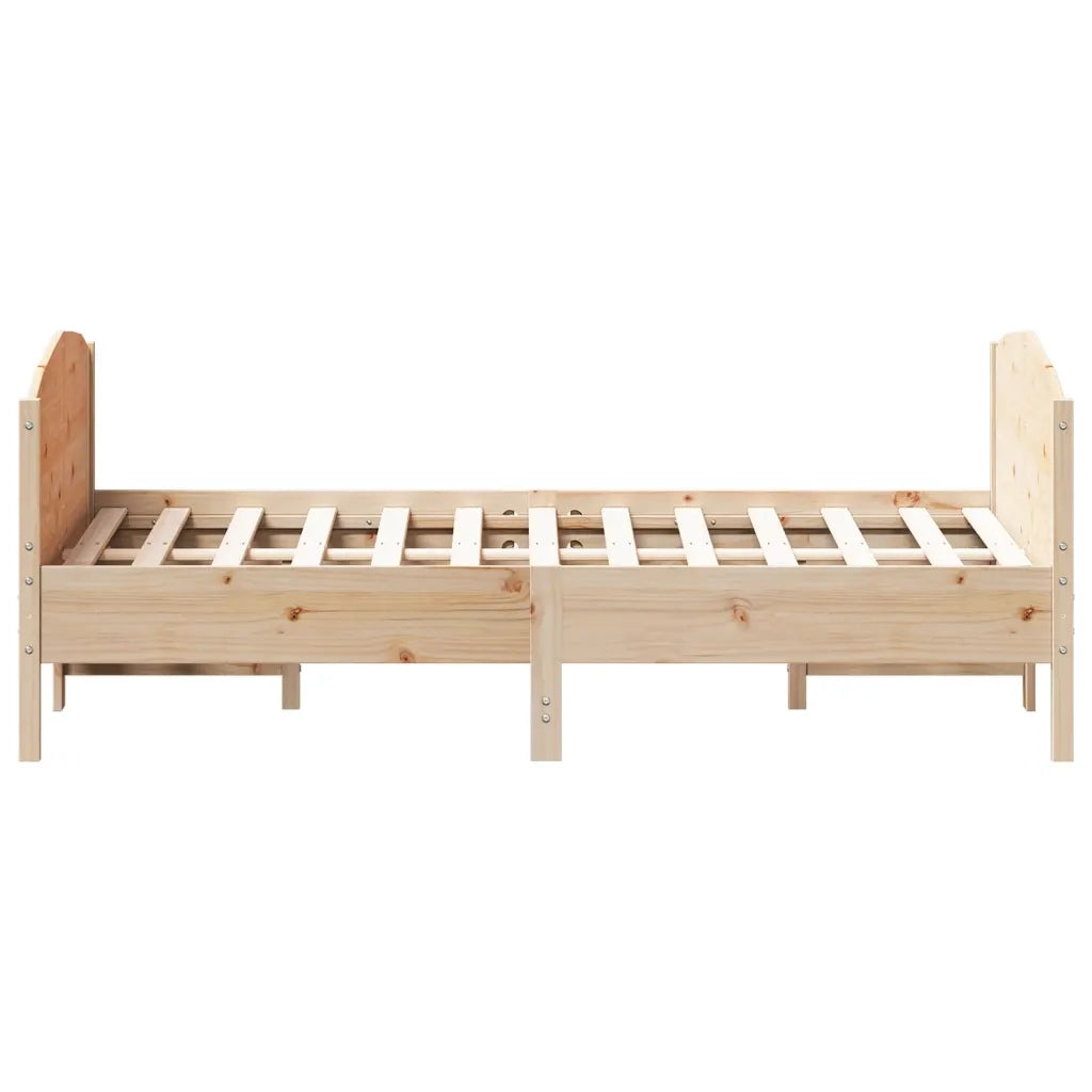 Letto senza Materasso-Struttura Letto 140x190 cm in Legno Massello di Pino 350253