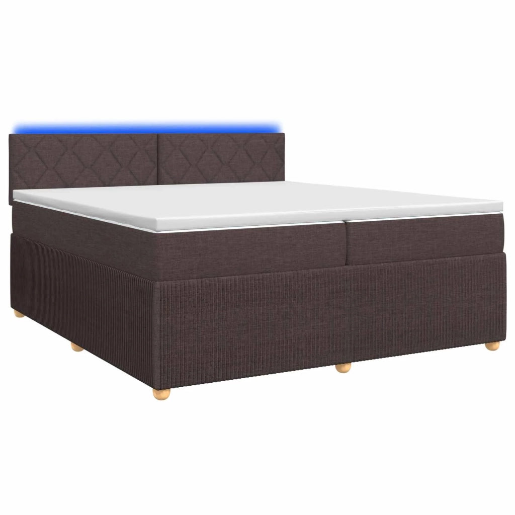 Letto box spring con materasso Marrone Scuro 200 x 200 cm 3453019