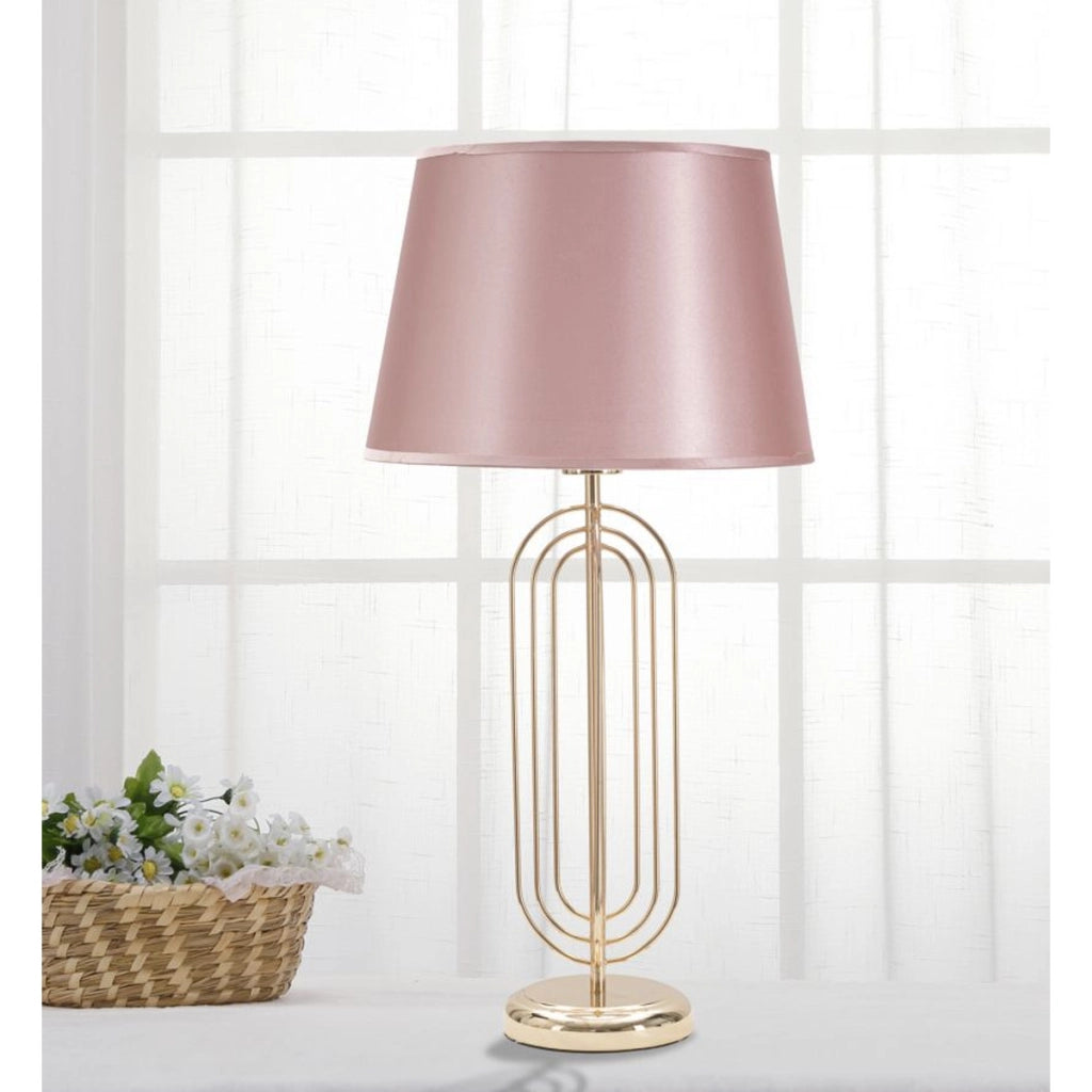 Lampada da Tavolo VKH138, Rosa, Metallo, 33x33x64 cm