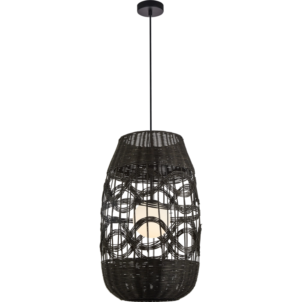 Lampada sospensione boho Arona nera Ø40 G9 Milagro