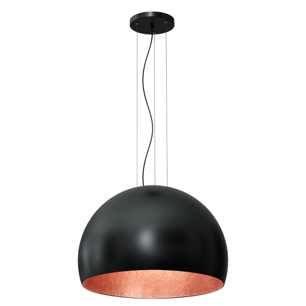 Lampada a sospensione nera interno rame Ø60 E27 Luminex