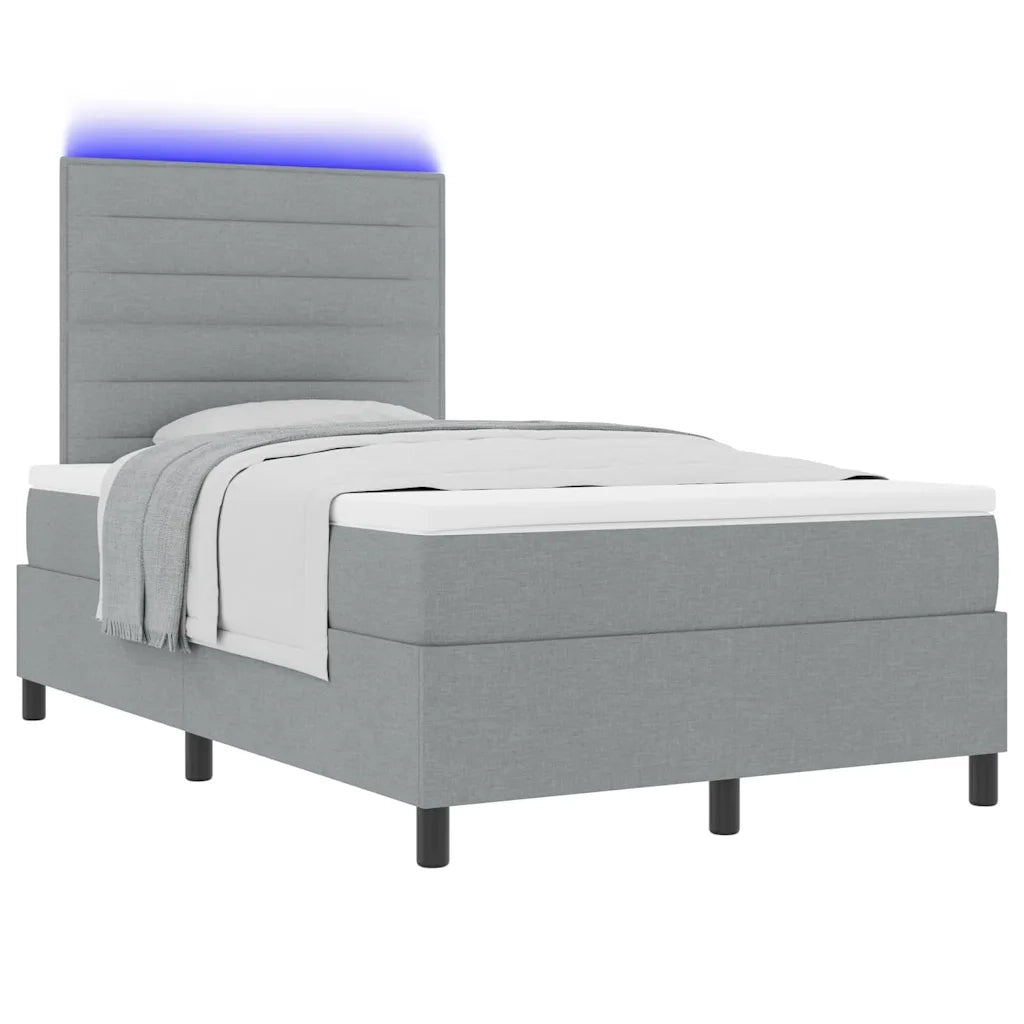 Letto a molle con materasso Grigio chiaro 120 x 190 cm Tessuto 3342774
