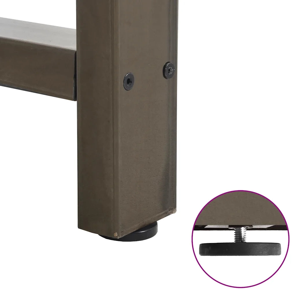 Gambe per Tavolino da Caff¨¨ in Acciaio Naturale 2 pz | Piede del tavolo 70x(30-31) cm Acciaio
