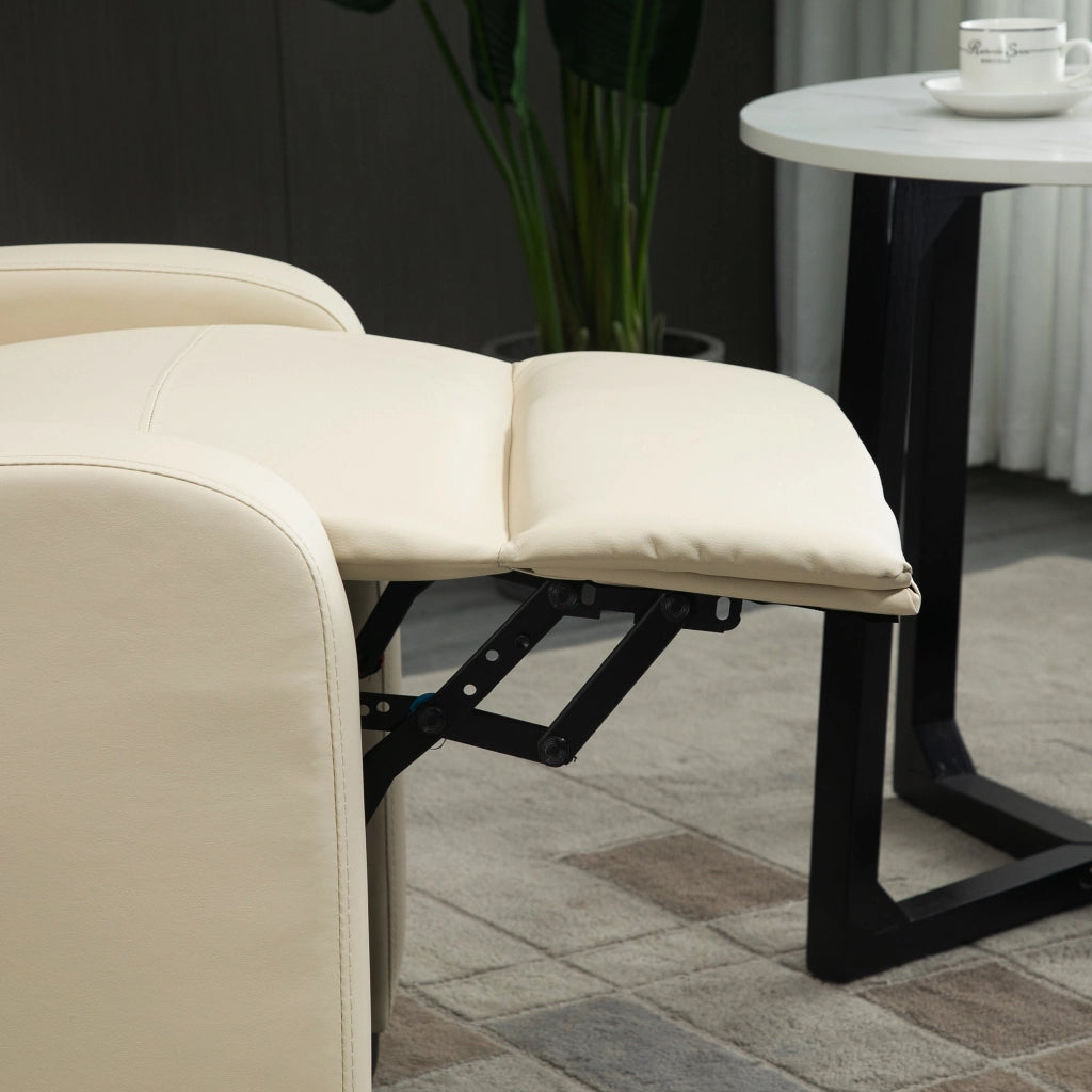 Poltrona Relax Massaggiante 68x88x98 cm con Telecomando in Similpelle Crema