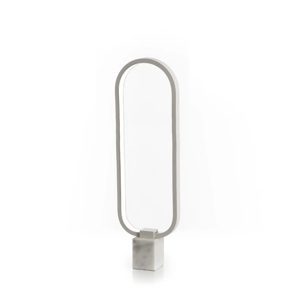 Lampada da tavolo LED Brillante con base in marmo bianco | Duzzle