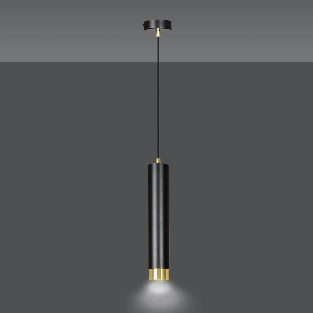 Lampada a sospensione Emibig Kibo nero/oro GU10 Ø8cm